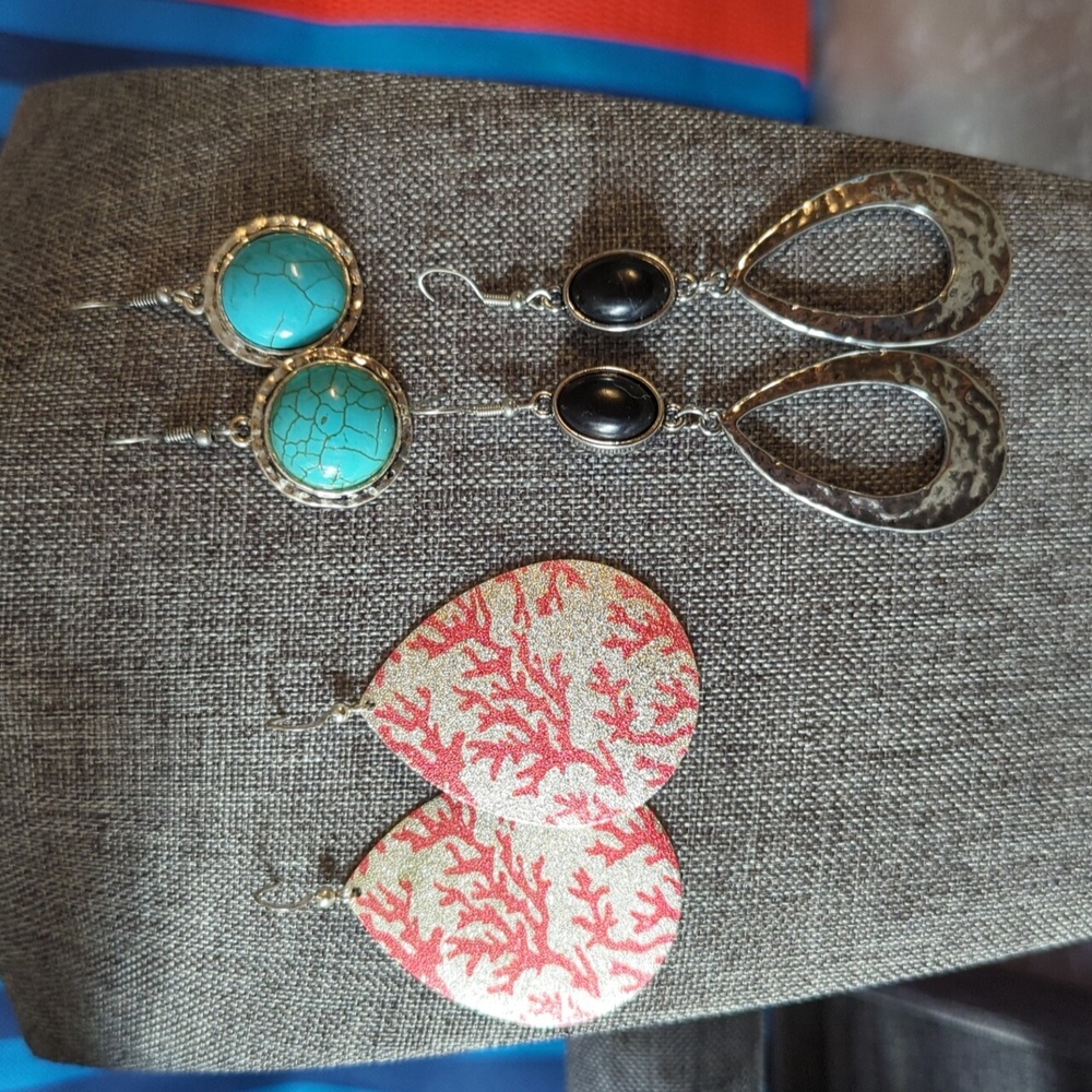 Set of 3 Colorful Earrings